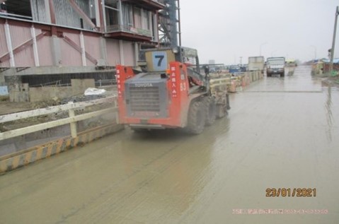 汙水系統管路工程 完成地面清洗